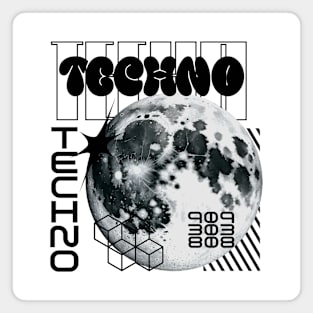 TECHNO  - Y2K Planet (Black) Magnet